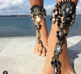 Women Wedding Crystal Beach Vacation Luxurious Rhinestone Toe Ring Anklet 0501（1 Piece）