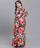 azmodo Plus Size Back Zipper Leopard Women's Maxi Dress