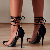 2020 summer new pointed straps Roman stilettos leopard print sexy shallow mouth female single toe cap sandals plus size