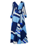 azmodo Bohemian Lace up V Neck Women's Maxi Dress