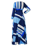 azmodo Bohemian Lace up V Neck Women's Maxi Dress