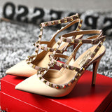 Party Queen Rivets Stiletto Heels sandals 0132