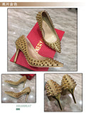 Sequined rivets high heel stiletto shallow pointed single shoes female
