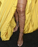 azmodo Crystal Silk Gladiator Sandals Women Snake Knee High Heels Women Sandals Open Toe Sandals Fashion Wedding Party Shoes