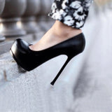 azmodo Sexy Black Platform Stiletto Heels
