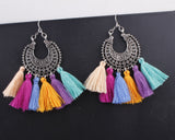 New Women Bohemia Long Tassel Earring Boho Vintage Ear Hook Earrings Jewelry