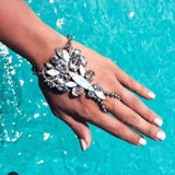 Alloy inlaid gemstones personalized hand chain