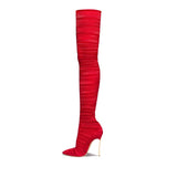 azmodo Super Sexy Red Stiletto Thigh High Boots