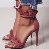 Open Toe Stiletto Heel Pink Sandals