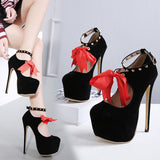 New Women Pumps Sexy High Heels Buckle Strap Women's Shoes Round Toe High Heels Wedding Shoes