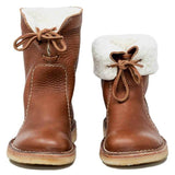 azmodo Trendy Round Toe Lace-Up Ankle Snow Boots
