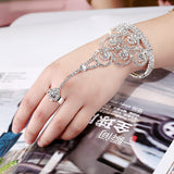 Rhinestone white Wedding Ring Gloves Bridal Accessories Wrist Glove Rainbow Bead