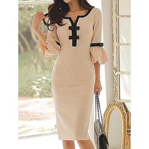Sweet Heart Plain Blend Bodycon Dresses