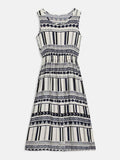 azmodo Zebra-Stripe Knee-Length Pullover Ethnic Casual Dress