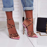 Sexy yellow pink sandals ladies sandal summer shoes new pointy peep toe cross strip stilettos high heels wedding woman shoes