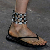 Summer new sandals women flat leather sheepskin diamond toe sexy thin women shoes 990L