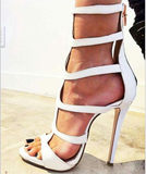 Fashion hollow sexy T-strap high-heeled sandals sandals