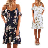 Women's Printed Sexy Sling Flying Sleeve Dress