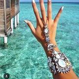 Alloy gem exaggerated bracelet Punk hand anklet jewelry