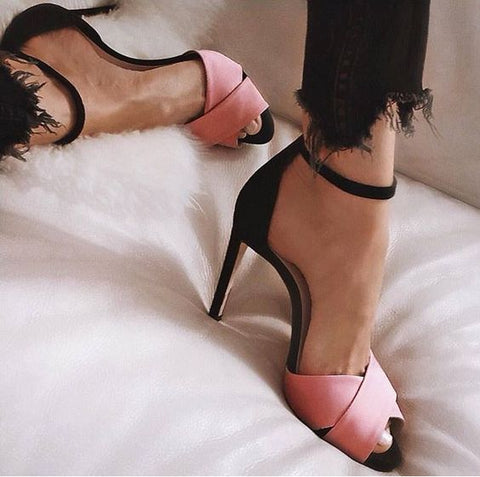 Fashion Ankle Strap Pumps Super High Heels Women Sandals Summer Shoes Women Open Toe Sexy Party Pumps Dress Sandals Ladies Shoes