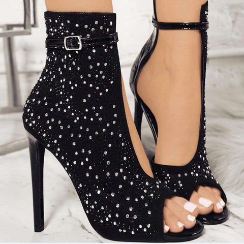 Shoes sexy fine with hot drilling high heels women sandals
