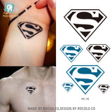 Disposable green waterproof tattoo sticker Superman logo