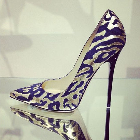 azmodo Color Block Slip-On Stiletto Heel Pumps