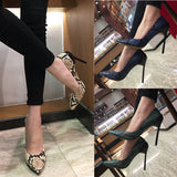 Wine glass with snakeskin high heel stiletto shallow mouth single shoes female wild ol banquet pointed shoes