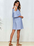 zamodo Adjustable Shoulder Straps Stripes Women's Day Dress