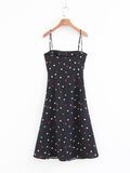 azmodo Spaghetti Strap Prints Dots Women's Day Dress