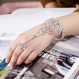 Rhinestone white Wedding Ring Gloves Bridal Accessories Wrist Glove Rainbow Bead