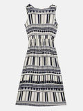 azmodo Zebra-Stripe Knee-Length Pullover Ethnic Casual Dress