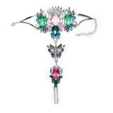Alloy gem exaggerated bracelet Punk hand anklet jewelry