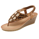 Plus Size Women Summer Sandals Vintage Style Gladiator Platform Wedges Shoes Woman Beach Flip Flops Bohemia Sandal 88B-1