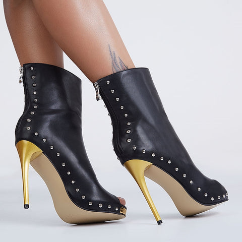 azmodo Sexy Stiletto Heels Peep-toe Boots