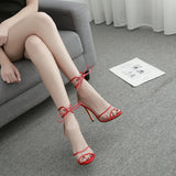 Women Sexy Sandals Heels Sandals Fashion New Women black Zipper Sandals Openwork cross-strap high heel sandals