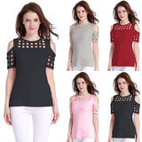 Square Burning Strapless Short Sleeve Slim Europe T-shirt Female