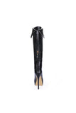 Fashion Black PU Stiletto Heels Knee High Women's Boots