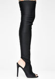 The Knee Sock Boots Knit Stretch Women Winter Boots High Heels Shoes Sexy Thigh High Boots Open Toe