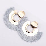 Womens Bohemian Earrings Long Tassel Fringe Boho Dangle circle Earrings Jewelry