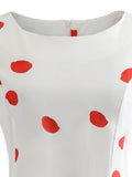 azmodo Round Neck Sleeveless Belt Waist Prints Day Dress