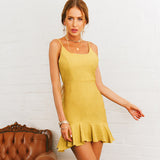 summer Europe and America cotton skirt women's explosions lotus leaf harness dress
