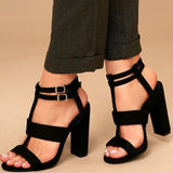 Buckle Strappy Open Toe High Heel Sandals