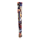 azmodo Color Block Stiletto Heel Thigh High Boots