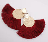 Fashion Women Bohemian Earrings Long Tassel Fringe Drop Dangle Ear Stud Jewelry