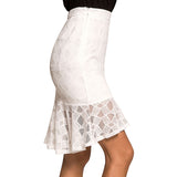 Sexy Lace Ruffled Fishtail Irregular Skirt