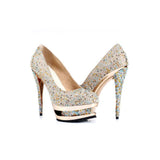 azmodo Hot Luxurious Rhinestone Platform Stiletto Heels