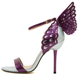 women's high heels Peep Toe Stiletto sandals Butterfly Bowtie ladies celebrity shoes Pumps Purple Gold Beige