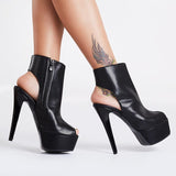 Awesome Stiletto Heels Peep-toe Ankle Boots