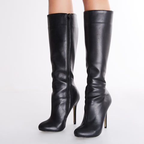 Sexy Black Stiletto Closed-toes Women Boots